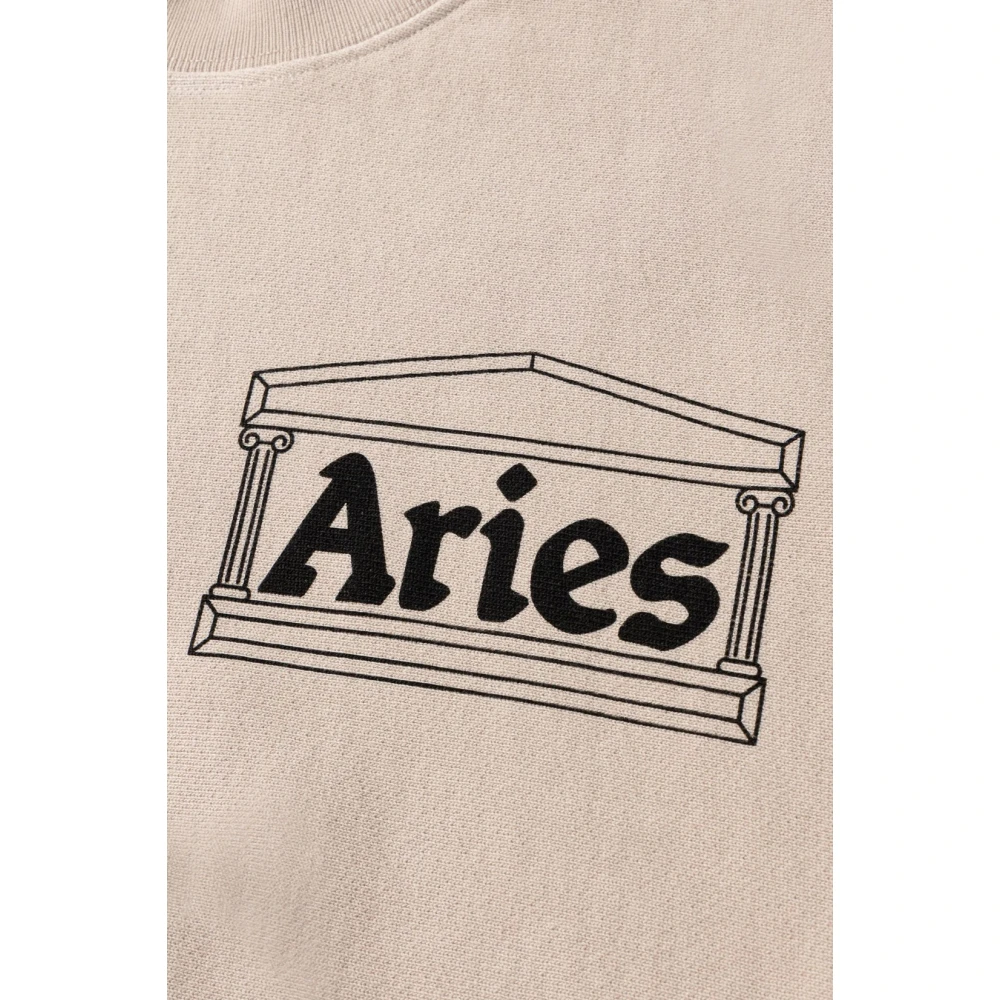 Aries Premium Temple Sweatshirt Beige Heren