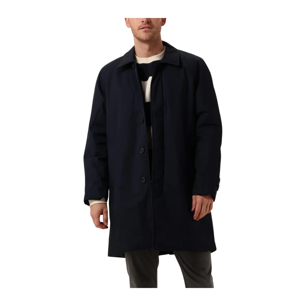 SELECTED HOMME Heren Jassen Slhjones Cotton Mac Coat Donkerblauw