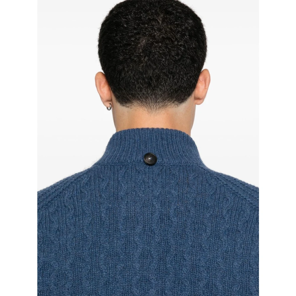 Tagliatore Navy Wollen Blend Ritsvest Blue Heren