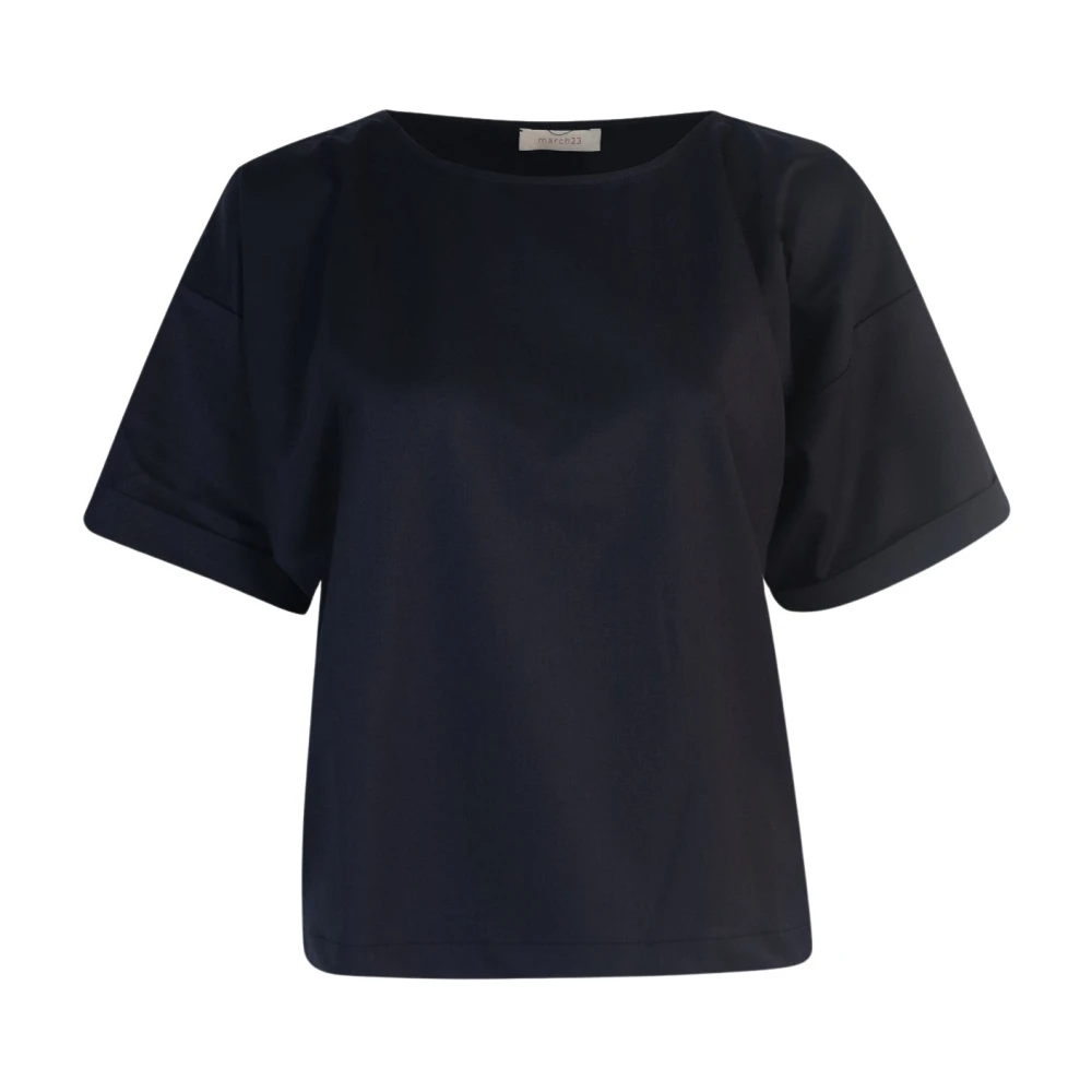 March23 Bloes met lange mouwen en V-hals Blue Dames