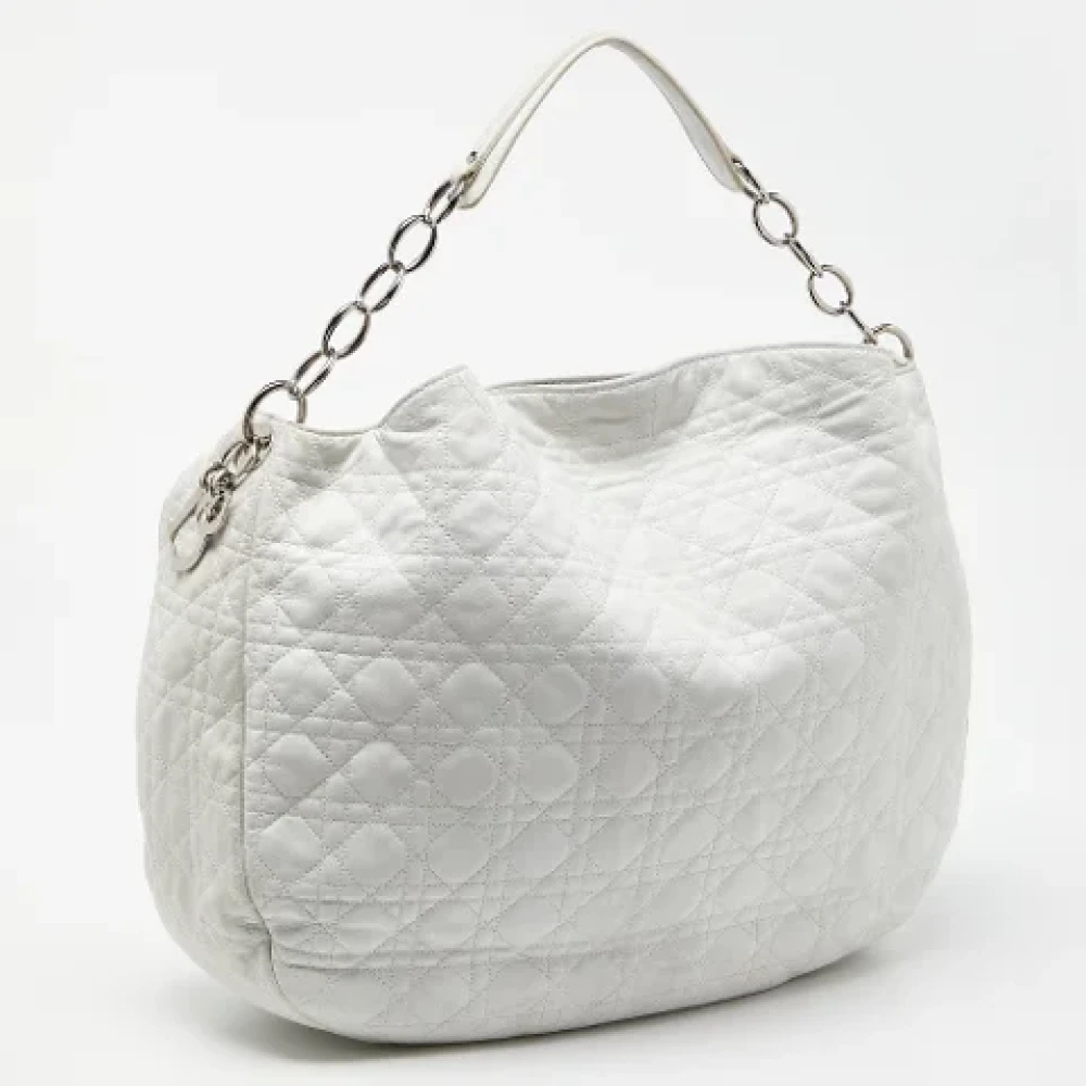 Dior Vintage Pre-owned Leather handbags White Dames