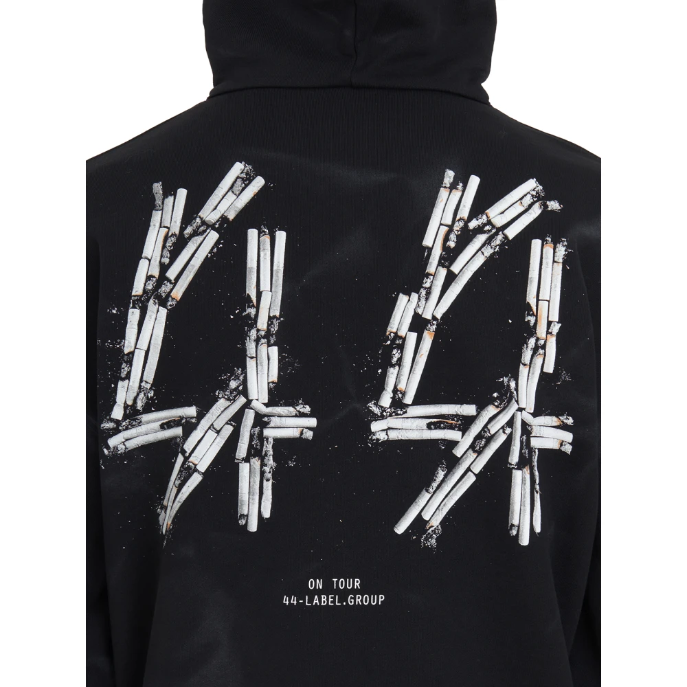 44 Label Group Hoodie met rookprint Black Heren