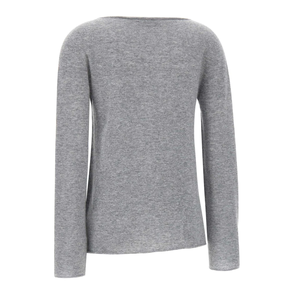 Kaos Wol Boothals Trui Grijs Gray Dames