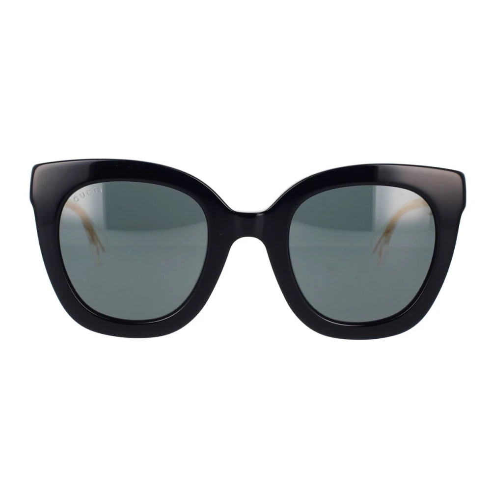 Gucci Ikoniska Cat-Eye Solglasögon med Transparenta Armar Black, Dam