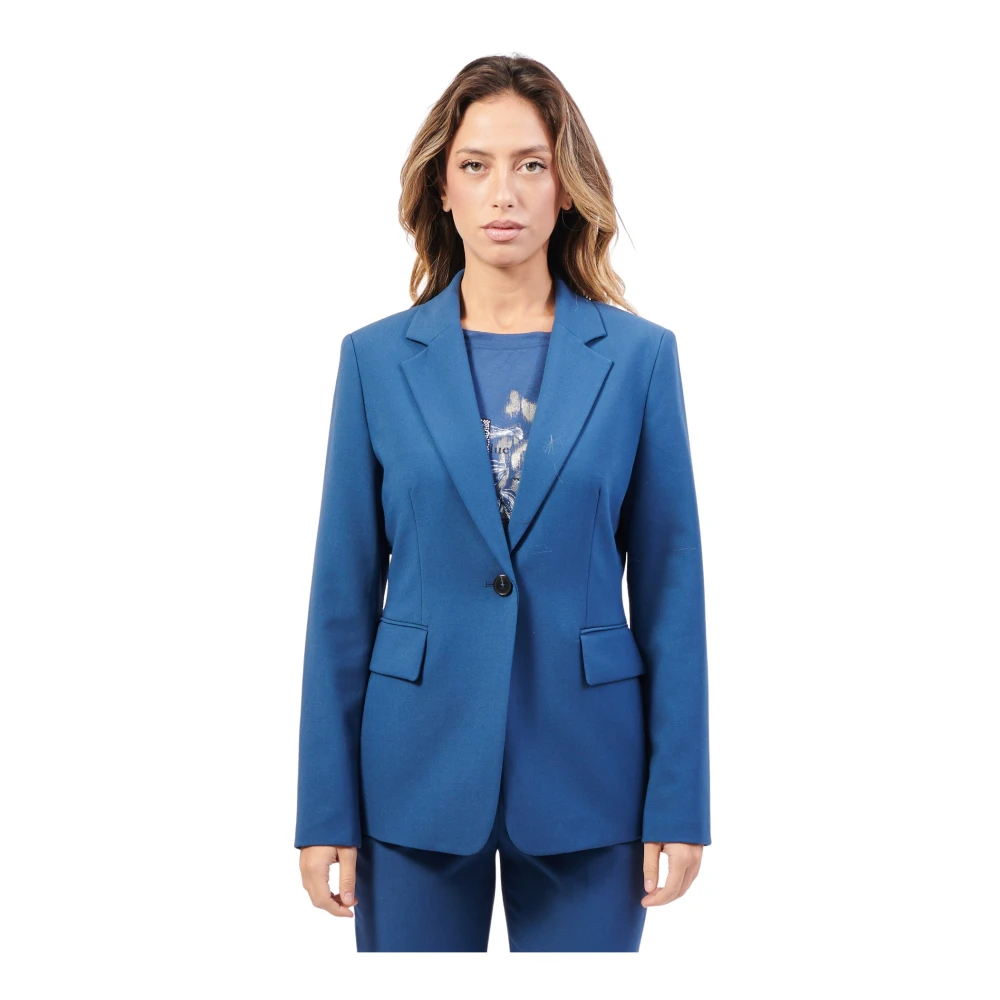 Gerry Weber Blauwe jas met 1 knoop Blue Dames