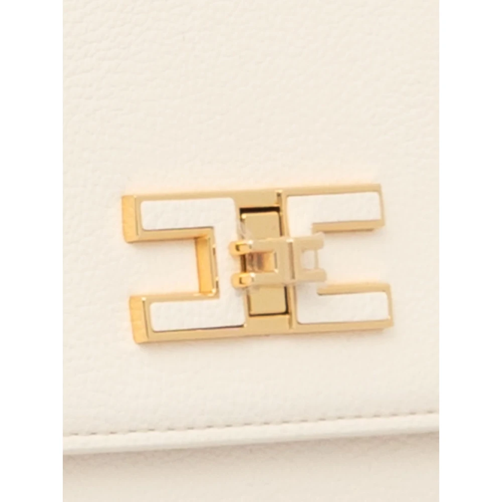 Elisabetta Franchi Gouden Logo Schoudertas Eco-Leer Yellow Dames