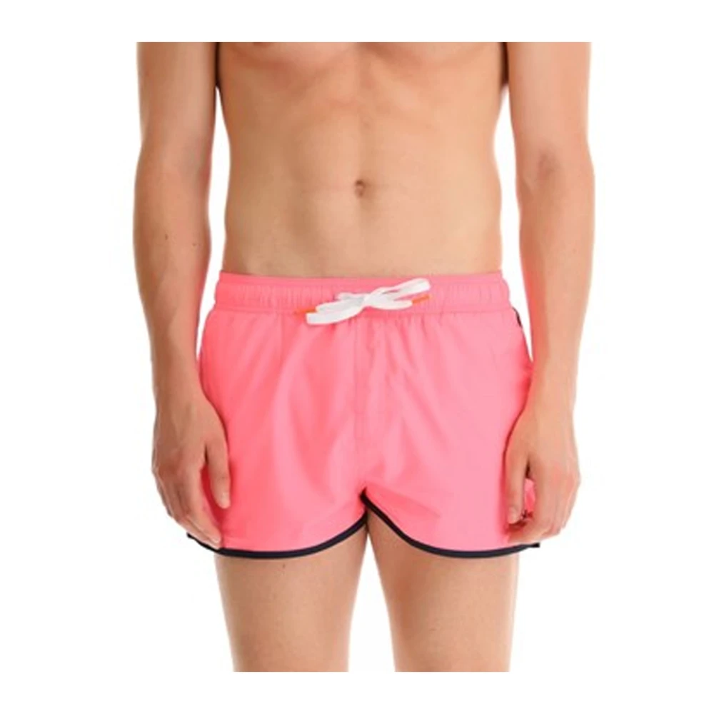 Sun68 Strand Boxer Shorts met Klein Zijlogo Pink Heren