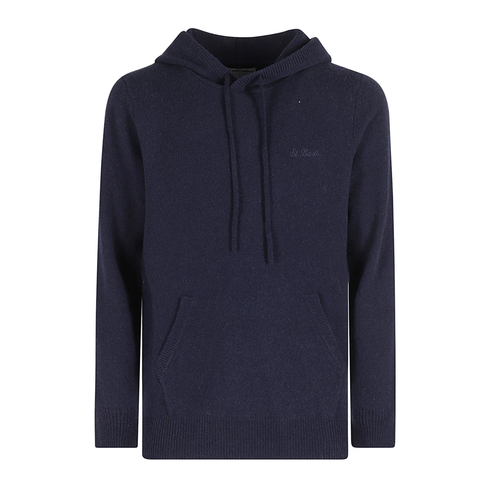 MC2 Saint Barth Lamswol Hoodie Trui Blue Heren