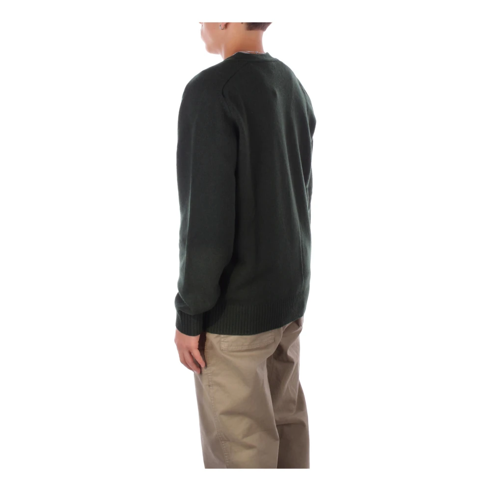 Lacoste Groene Cardigan Sweater Logo Voorkant Knoop Green Heren