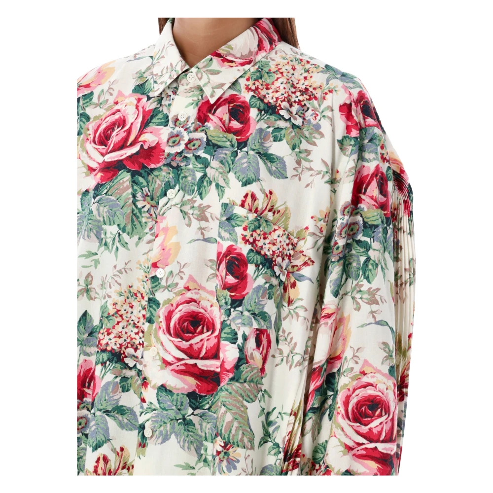 Junya Watanabe Bloemenprint Oversized Button-Up Shirt Multicolor Dames