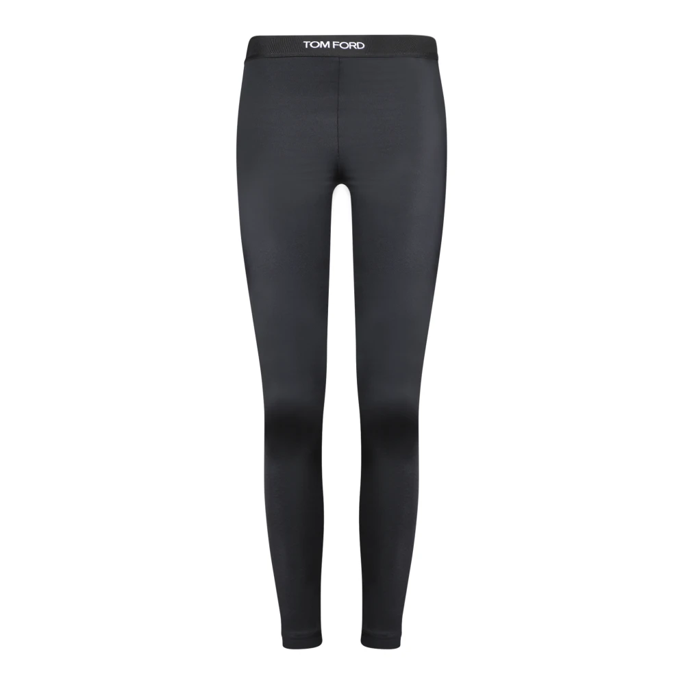 Tom Ford Svarta Logo Jersey Leggings Black, Dam