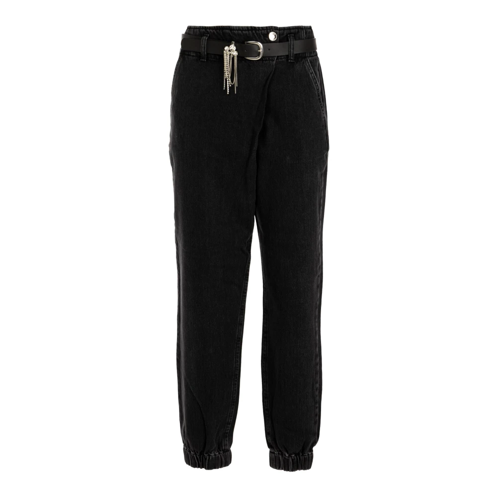 Liu Jo Enkel Elastische Taille Jeans voor Vrouwen Black Dames