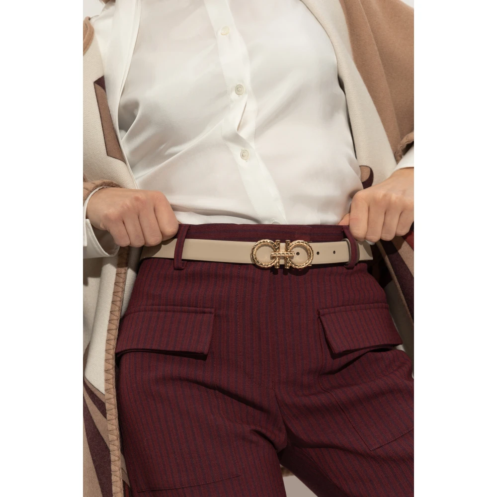 Salvatore Ferragamo Omkeerbare riem Beige Dames