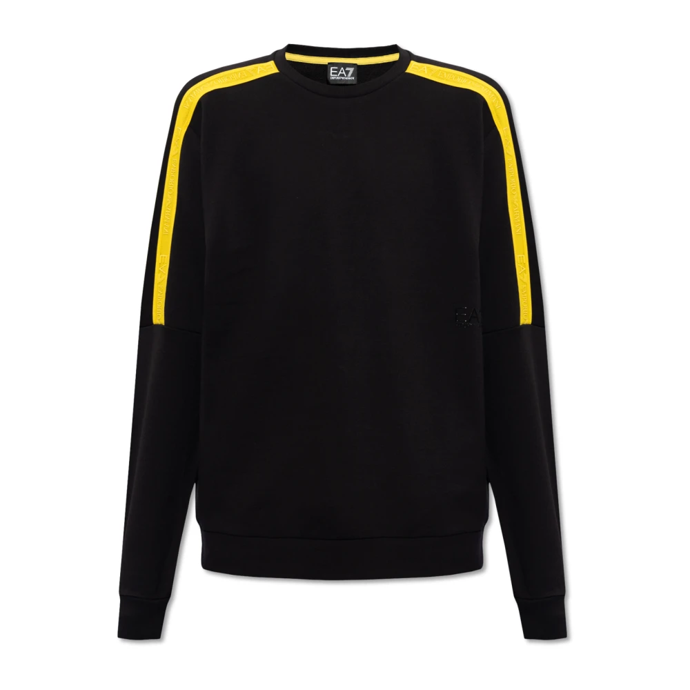 Emporio Armani EA7 Sweatshirt met logo Black Heren