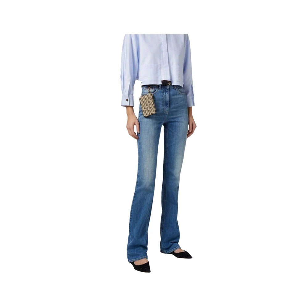 Elisabetta Franchi Blauwe Jeans Klassiek Comfortabel Chic Blue Dames