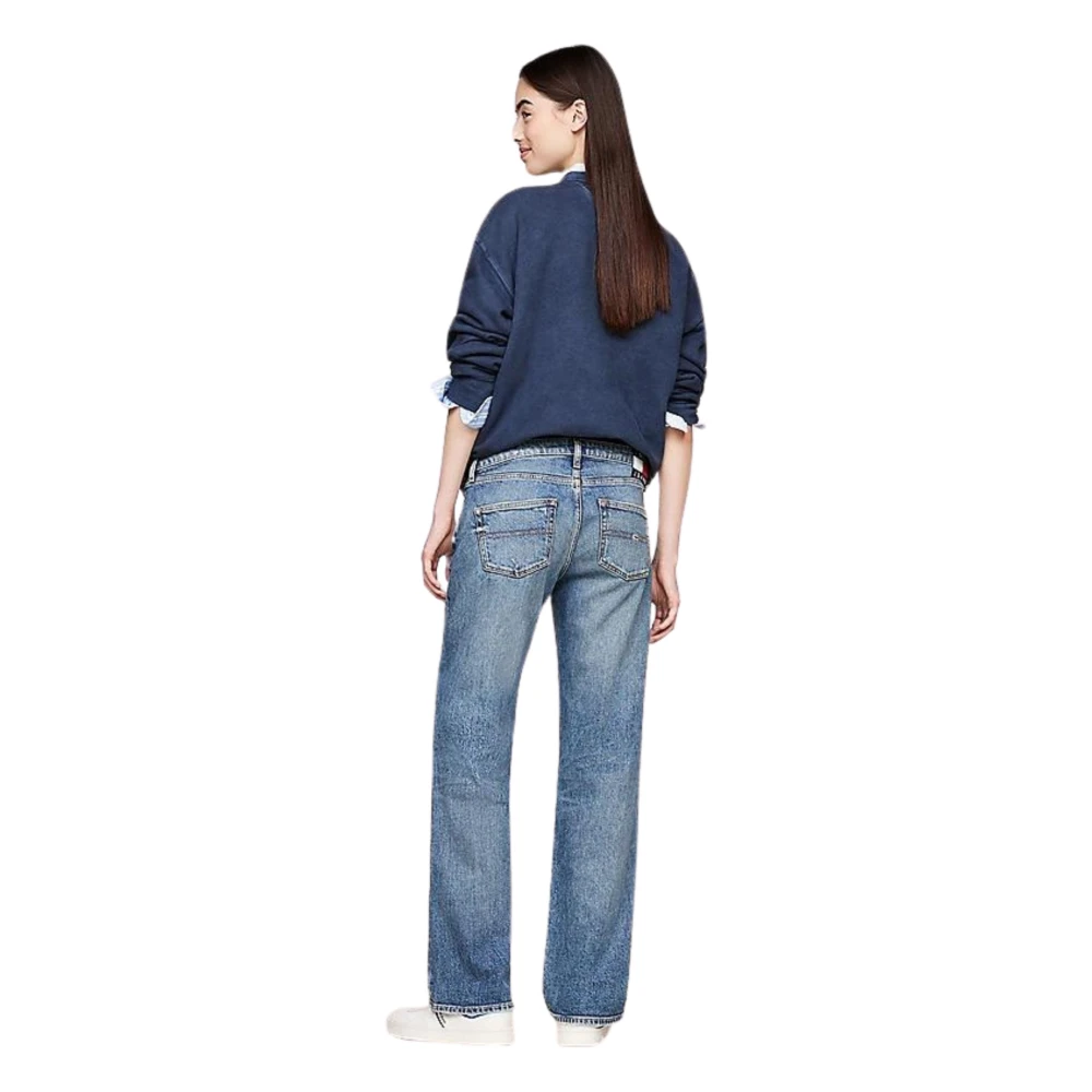 Tommy Hilfiger Distressed Denim Straight Jeans Blue Dames