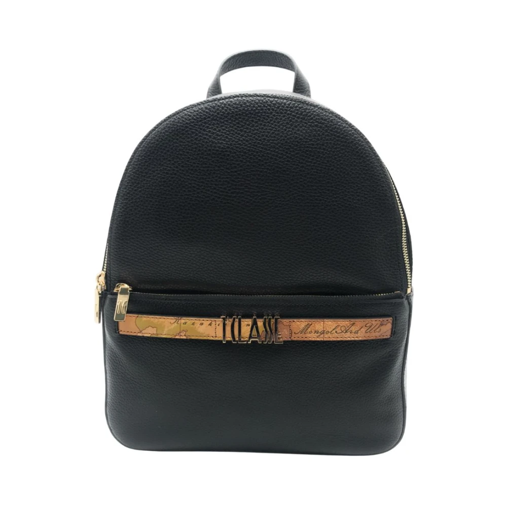 Alviero Martini 1a Classe Stijlvolle Rugzak met Metalen Logo Black Dames
