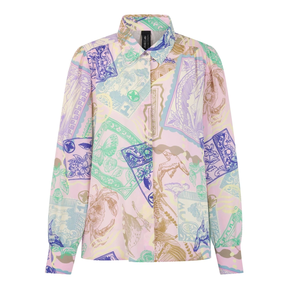 Marc Cain Women's Multicolor Blouse With Stamps Print - Shirts - 2XL - Blouses & Shirts