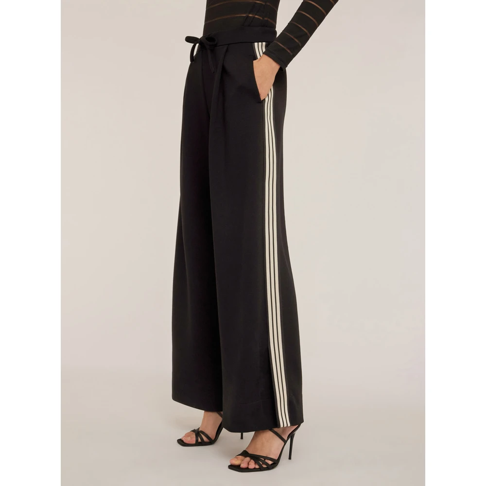 Motivi Joggingbroek met zijstreep en split Black Dames