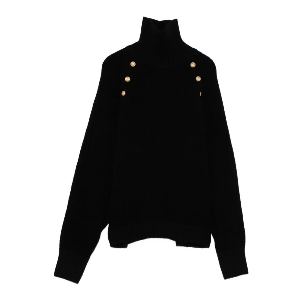 Balmain Girls Black Jumper With Ribbed Details - Kids Knitwear - 14 Y - Kids