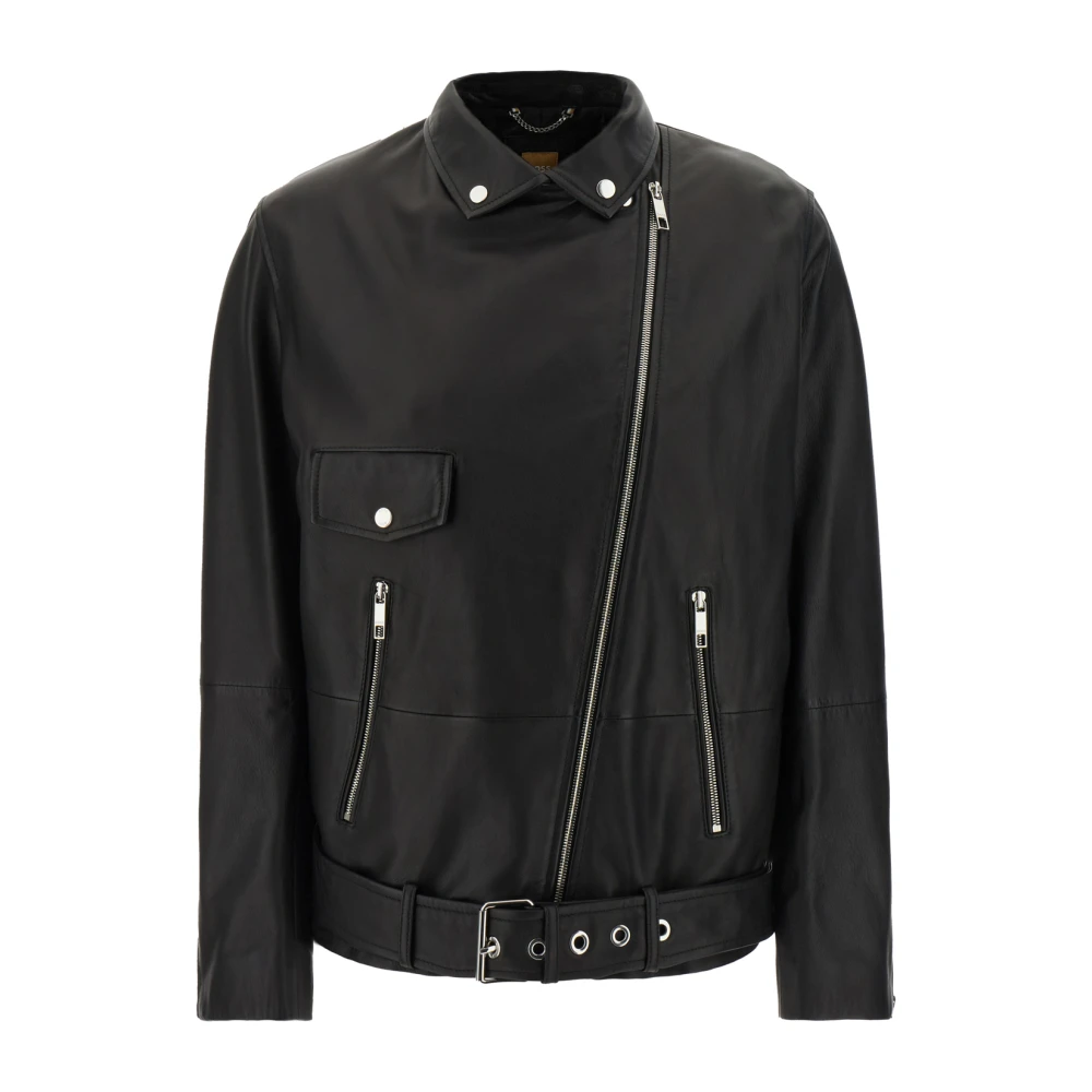 Hugo Boss Leren jassen voor heren Black Dames
