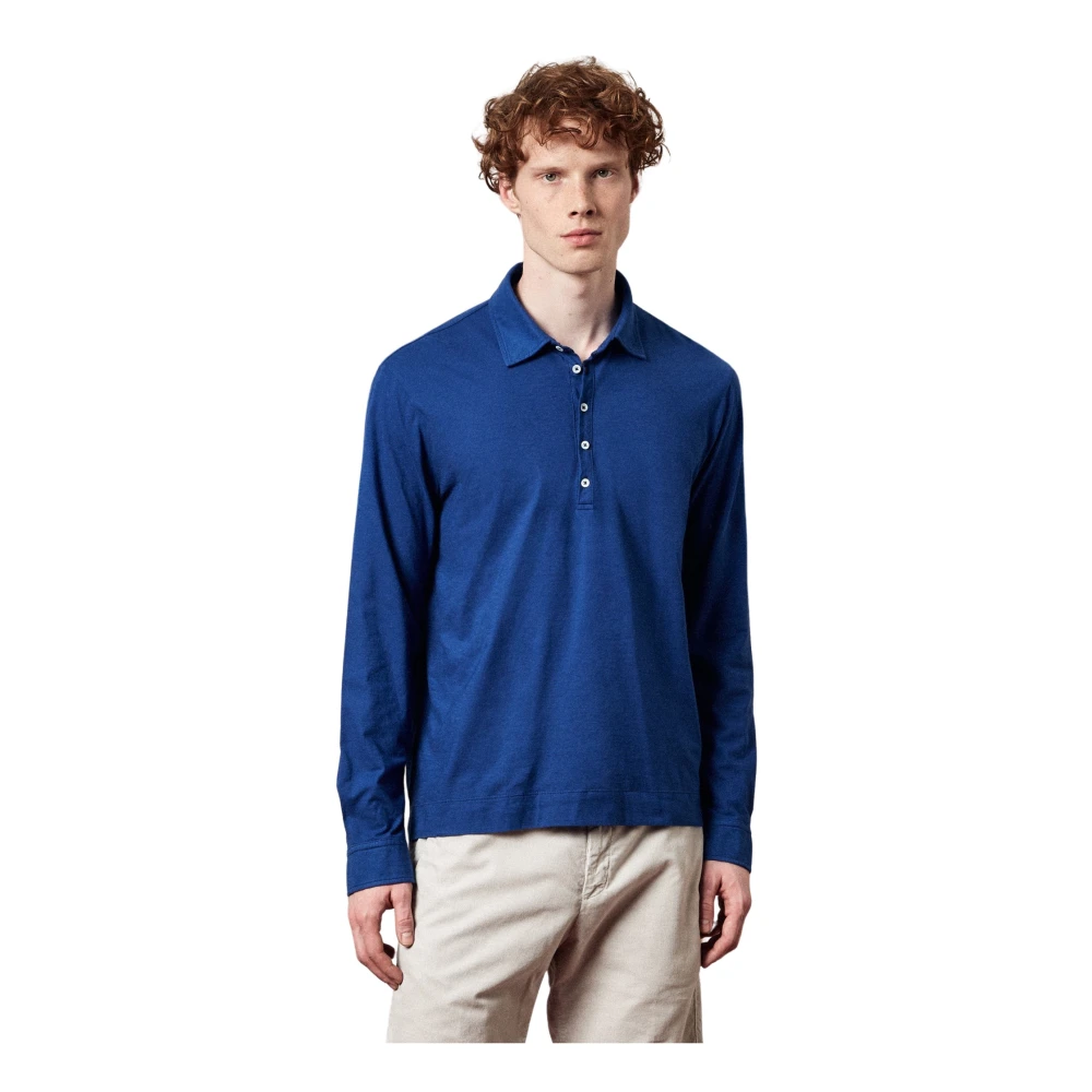 Massimo Alba Ischia Polo Shirt met Lange Mouwen Blue Heren