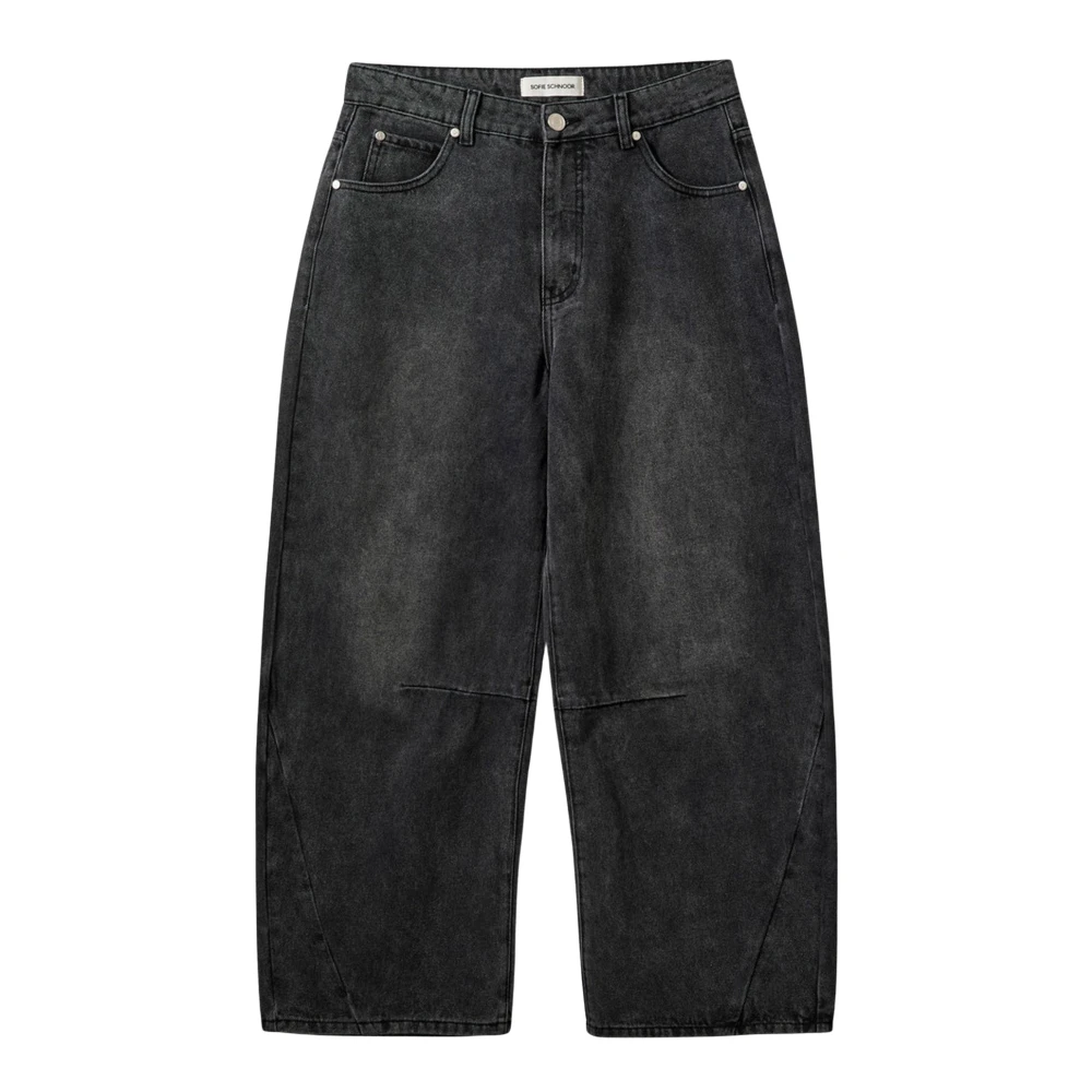 Sofie Schnoor Black Loose Fit Jeans, Female, Xl, Tomarsw Trousers
