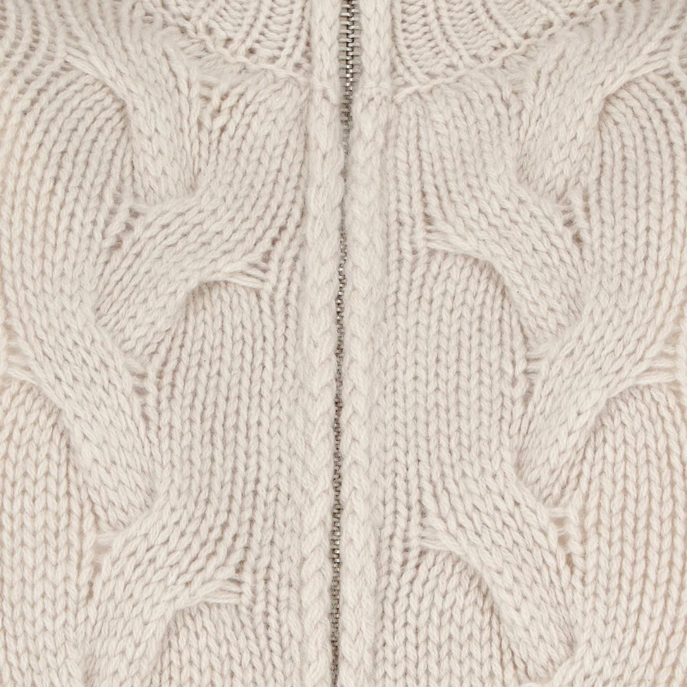 Filippo De Laurentiis Stijlvolle Fullzip Cardigan voor Mannen Beige Heren