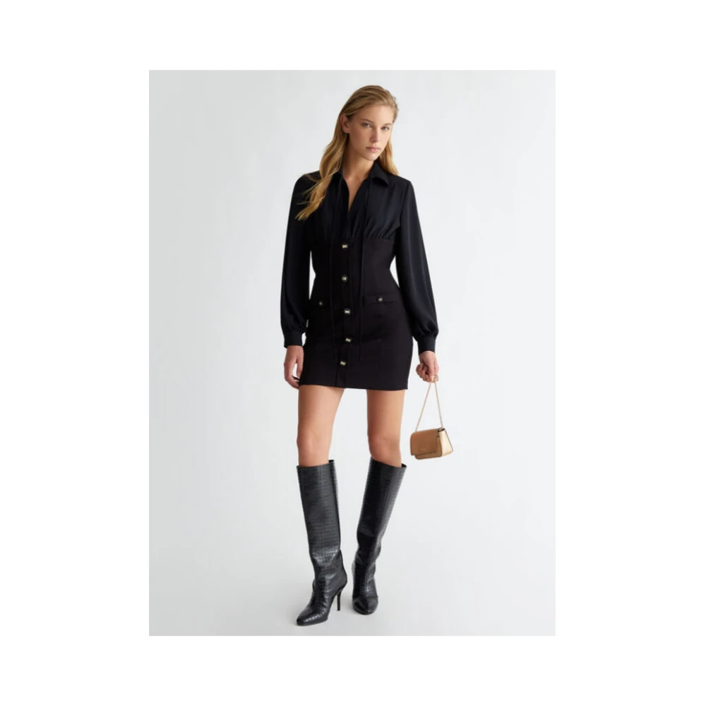 Liu Jo Stretch chemisier jurk Groot Black Dames