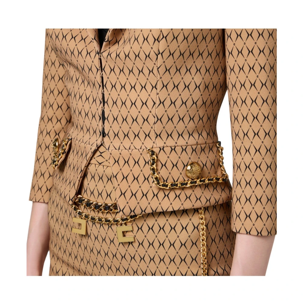 Elisabetta Franchi Stijlvolle Jas voor Vrouwen Brown Dames