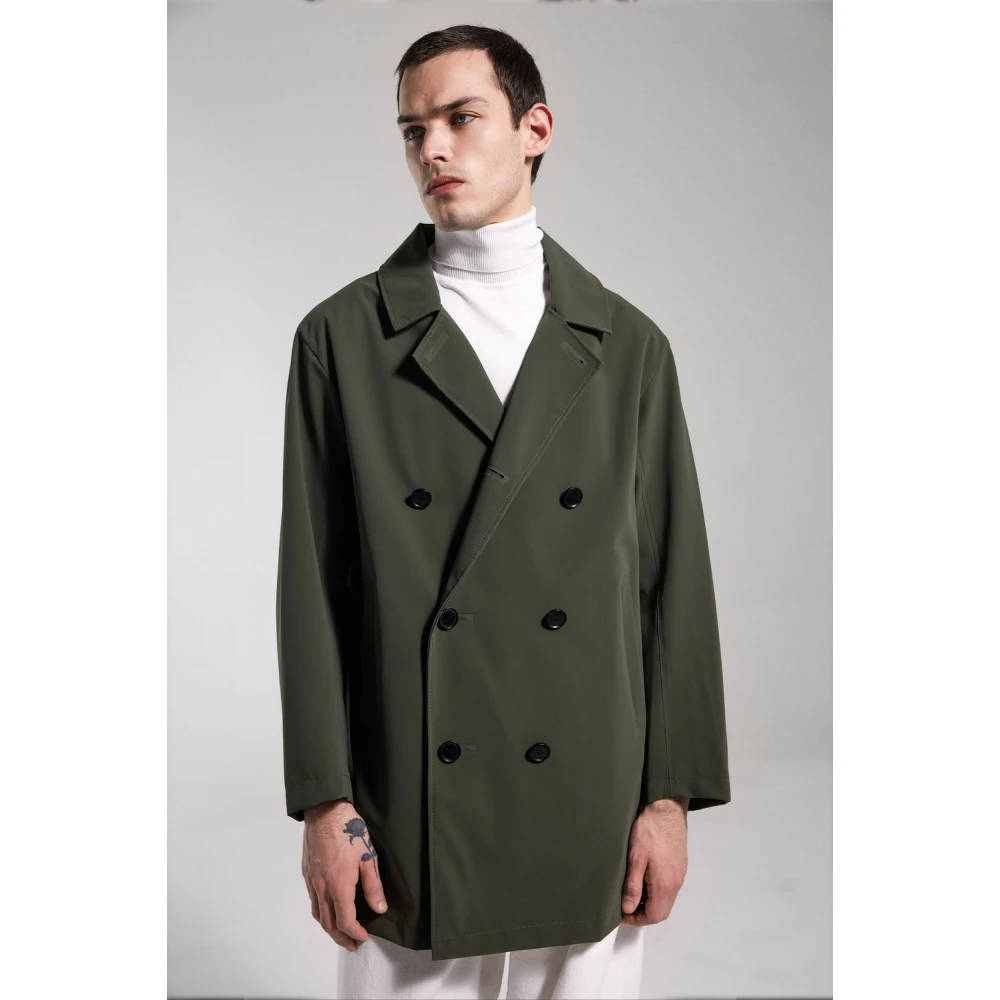 Stutterheim Klassieke Dubbel-Borst Regenjas Green Heren