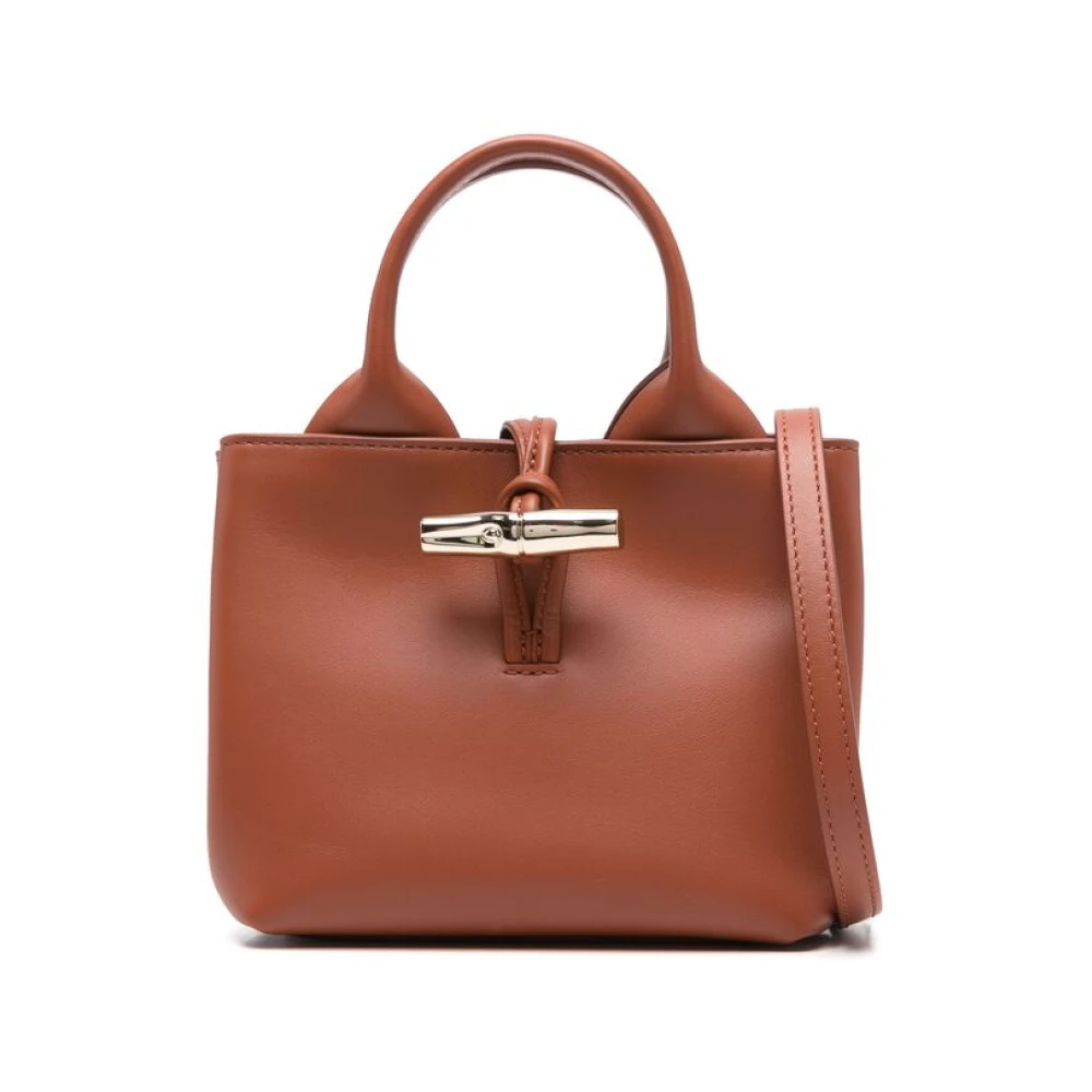 Longchamp Kastanjebruine Toggle Sluiting Handtas Brown Dames