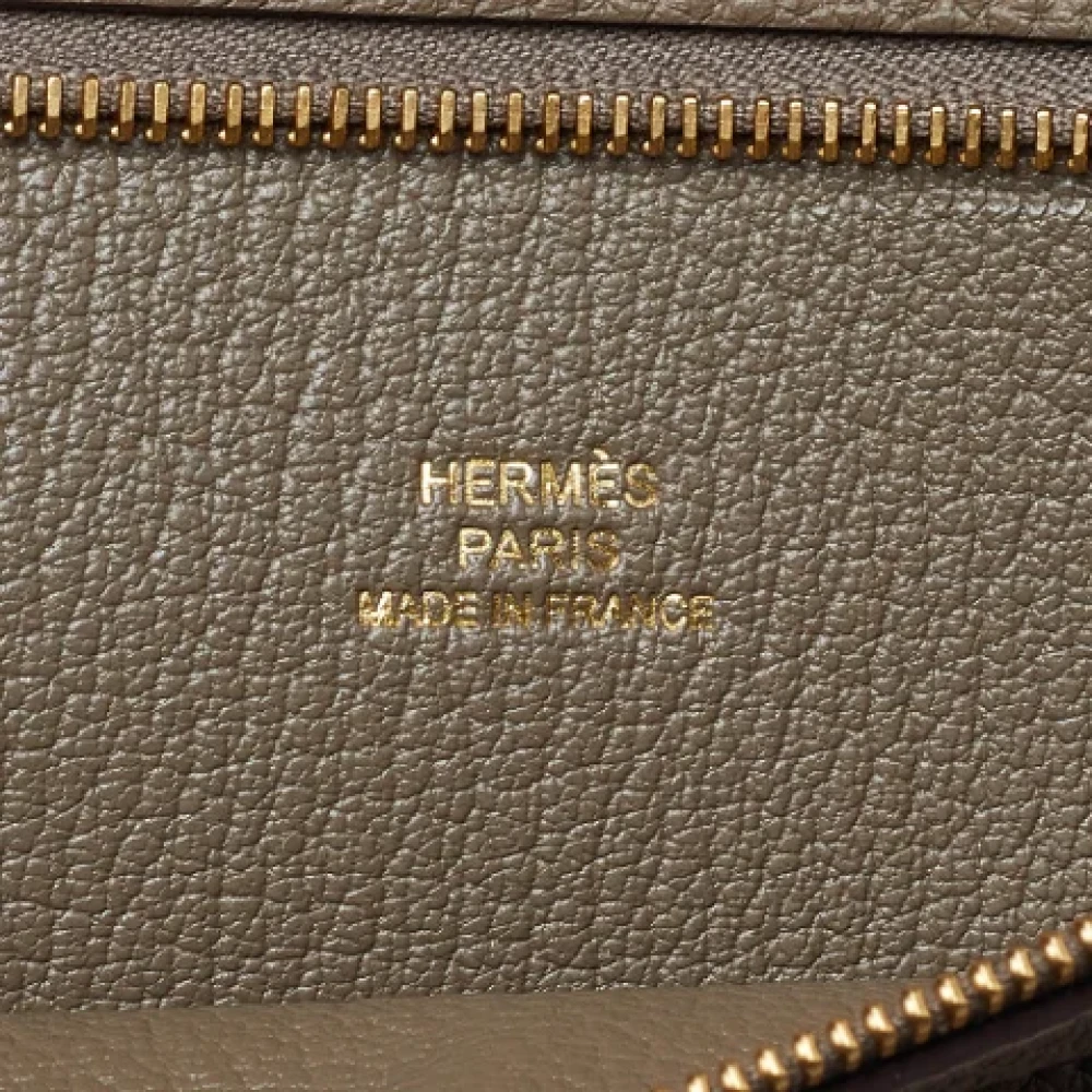 Hermès Vintage Pre-owned Leather clutches Beige Dames