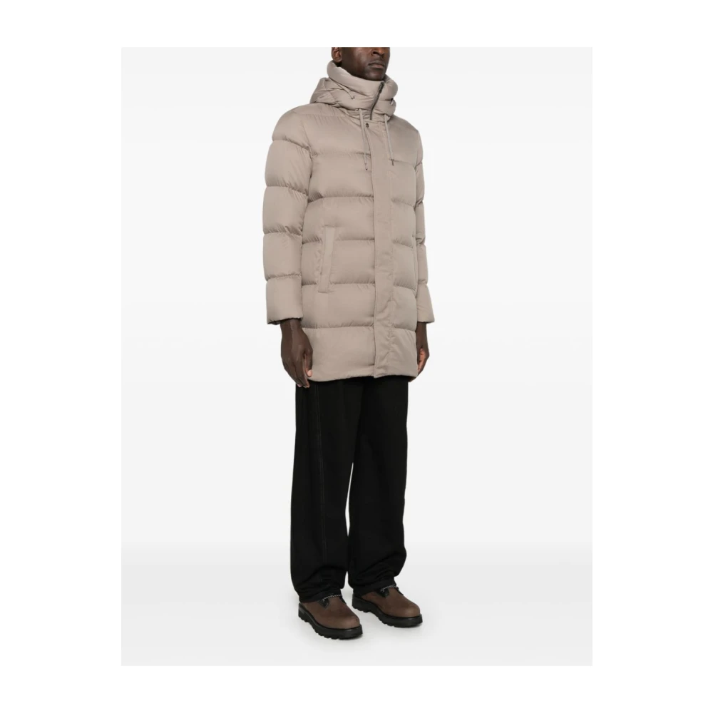 Herno Gewatteerde donsjack met afneembare kraag Beige Heren