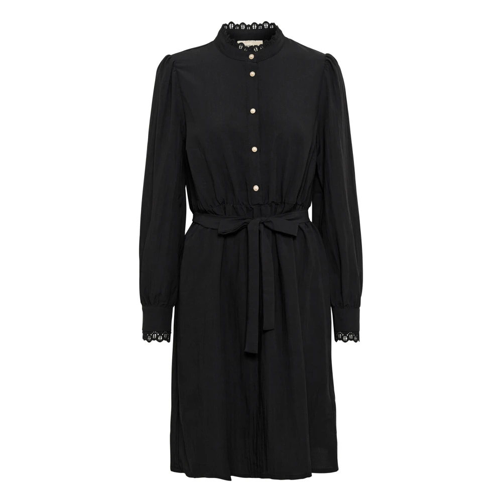 Cream Ruched Jurk in Pitch Black Dames