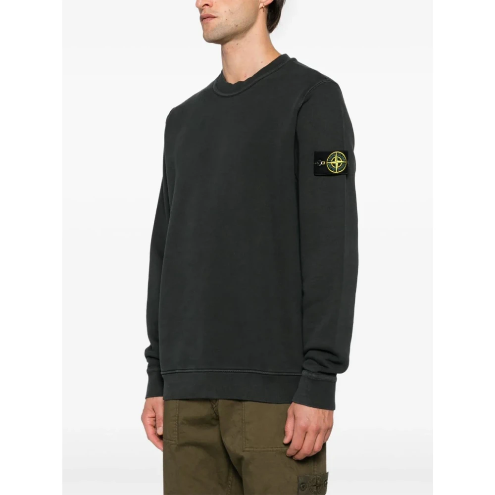 Stone Island Zwarte Compass-Badge Sweatshirt Black Heren