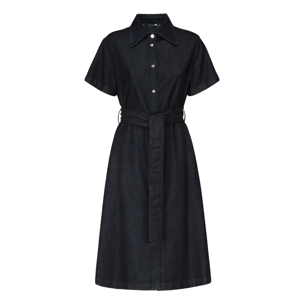 Dolce & Gabbana Denim chemisier jurk met overhemdkraag Blue Dames