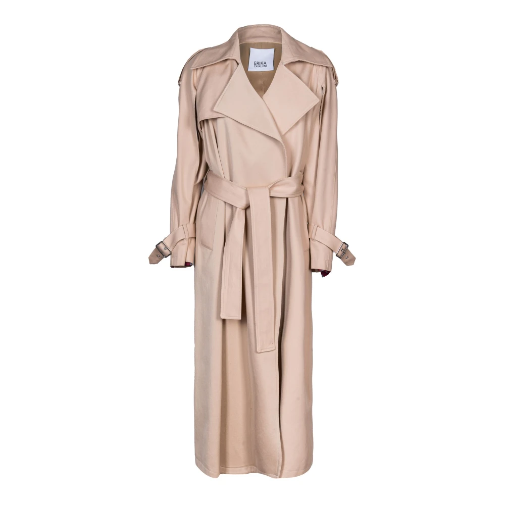 Erika Cavallini Beige Trench Coats, Female, S, Belted Trench Coat