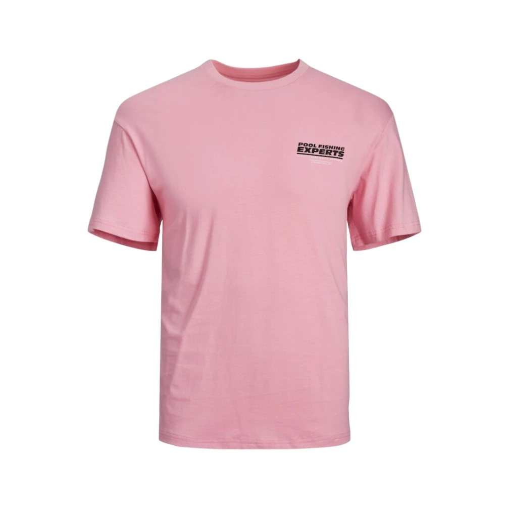 JACK & JONES ORIGINALS regular fit T-shirt JORBUSINESS met backprint prism pink