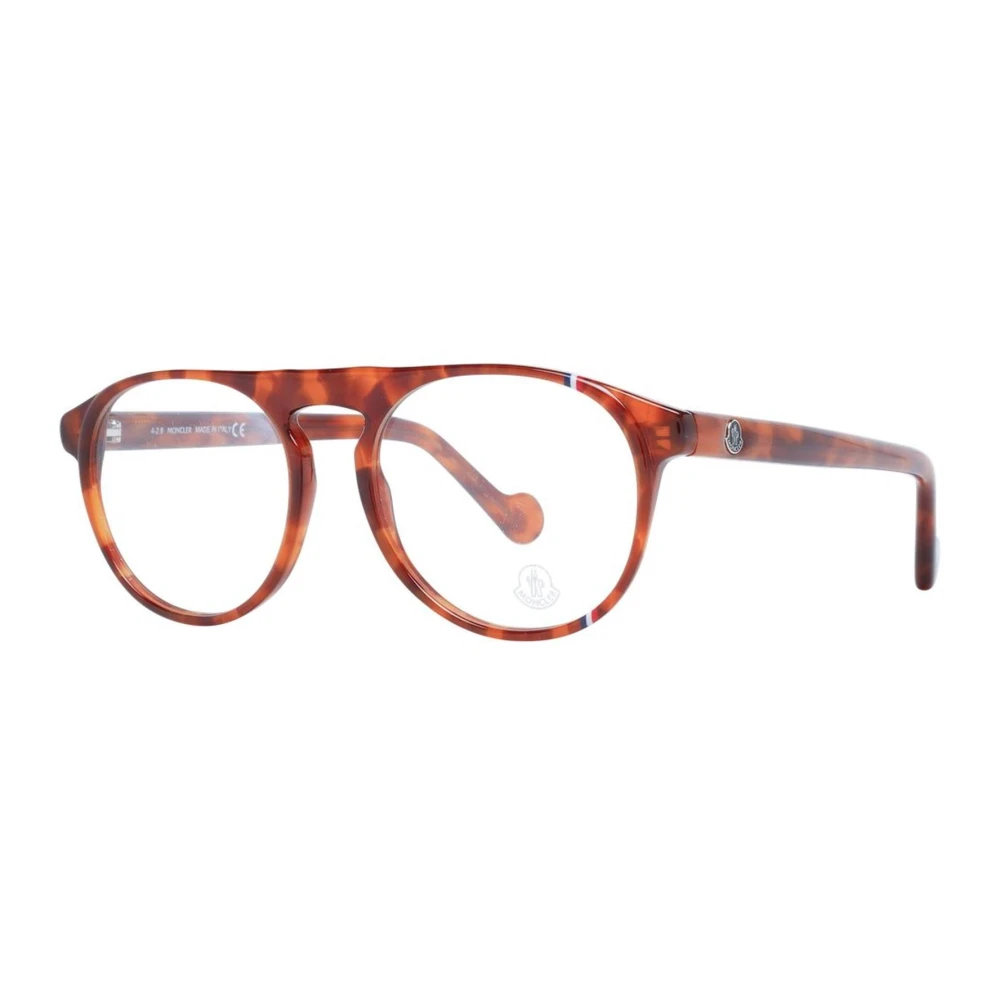 Moncler Bruine Ronde Optische Monturen met Hoes Brown Heren
