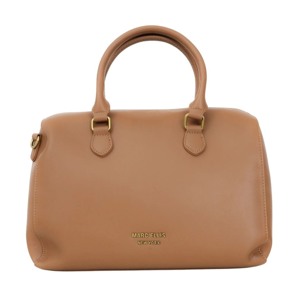 Marc Ellis Bruine minimalistische schoudertas met gouden details Brown Dames