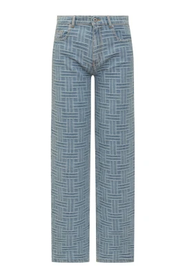 Klassiska Denim Jeans med knappstängning