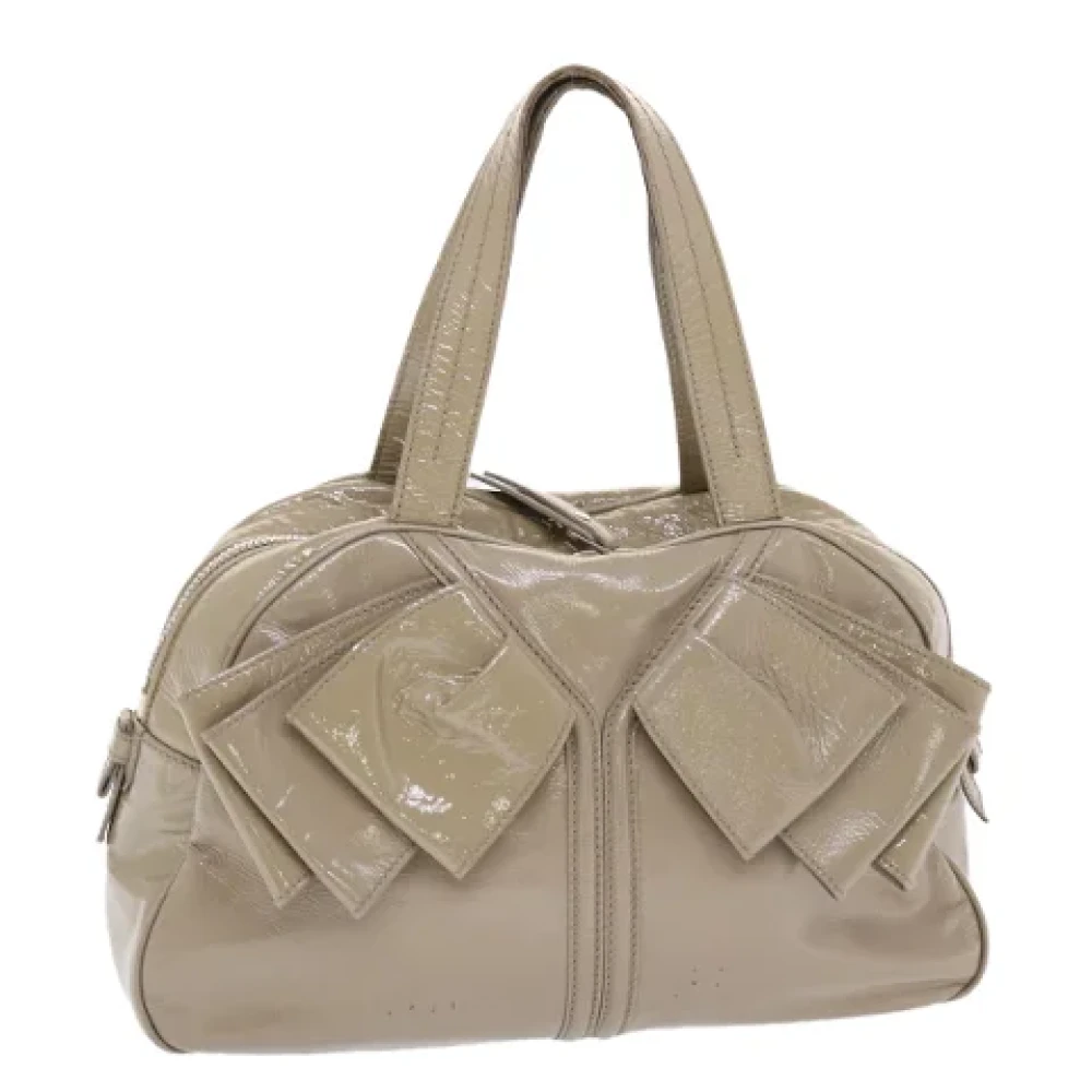 Saint Laurent Vintage Pre-owned Leather shoulder-bags Gray Dames