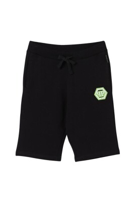 white-logo-detail-kids-shorts