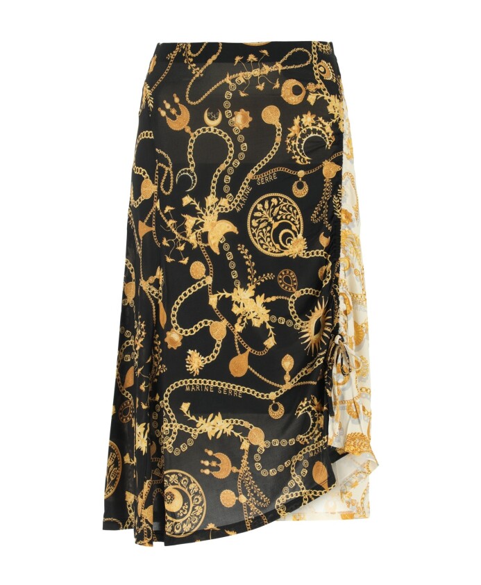 ornament-maan-geprinte-asymmetrische-midi-rok