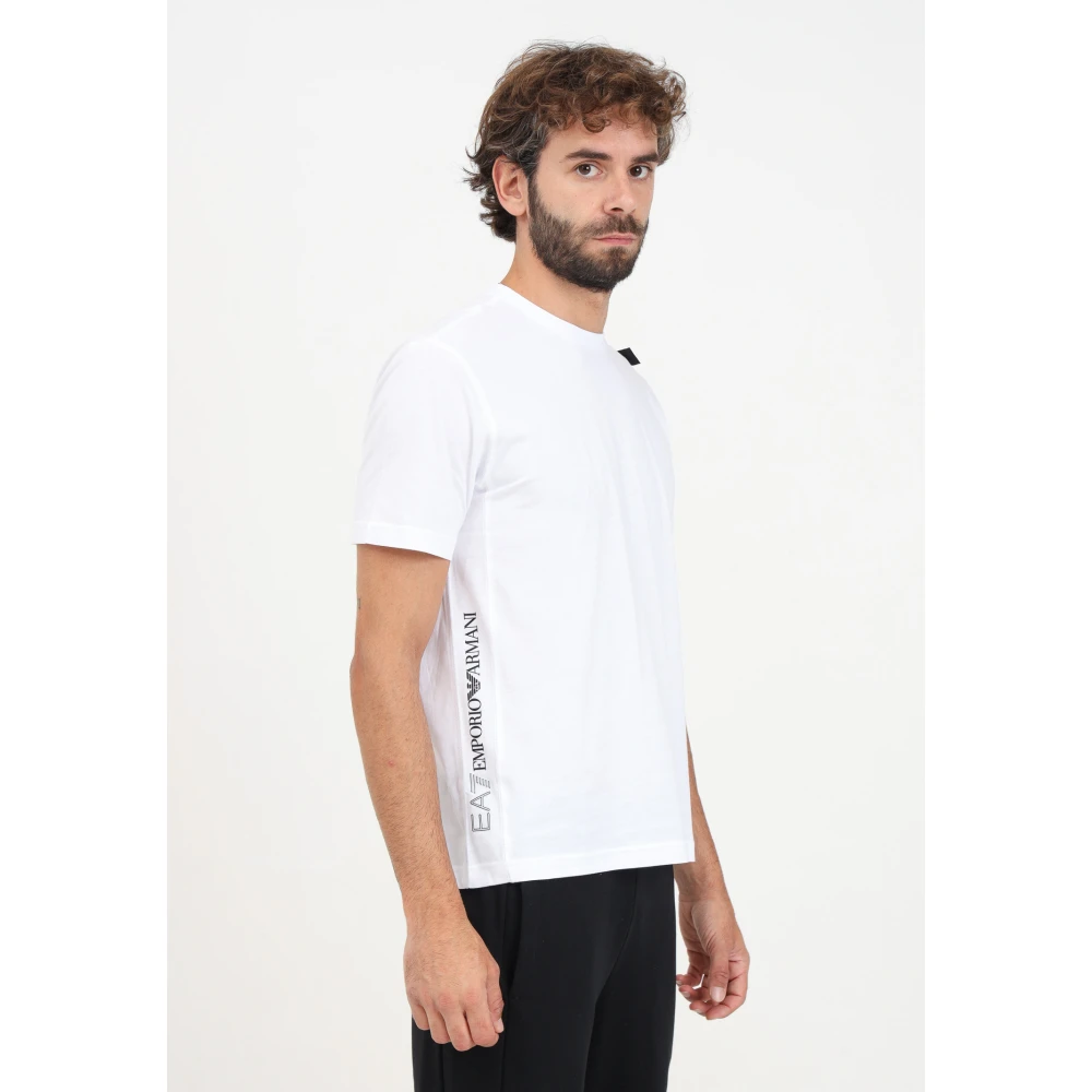 Emporio Armani EA7 Witte korte mouw logo T-shirt White Heren