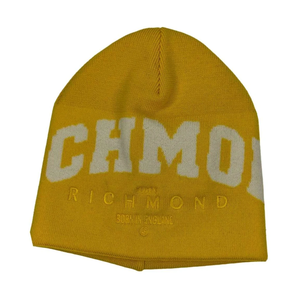 John Richmond Gebreide muts met logo Yellow Unisex