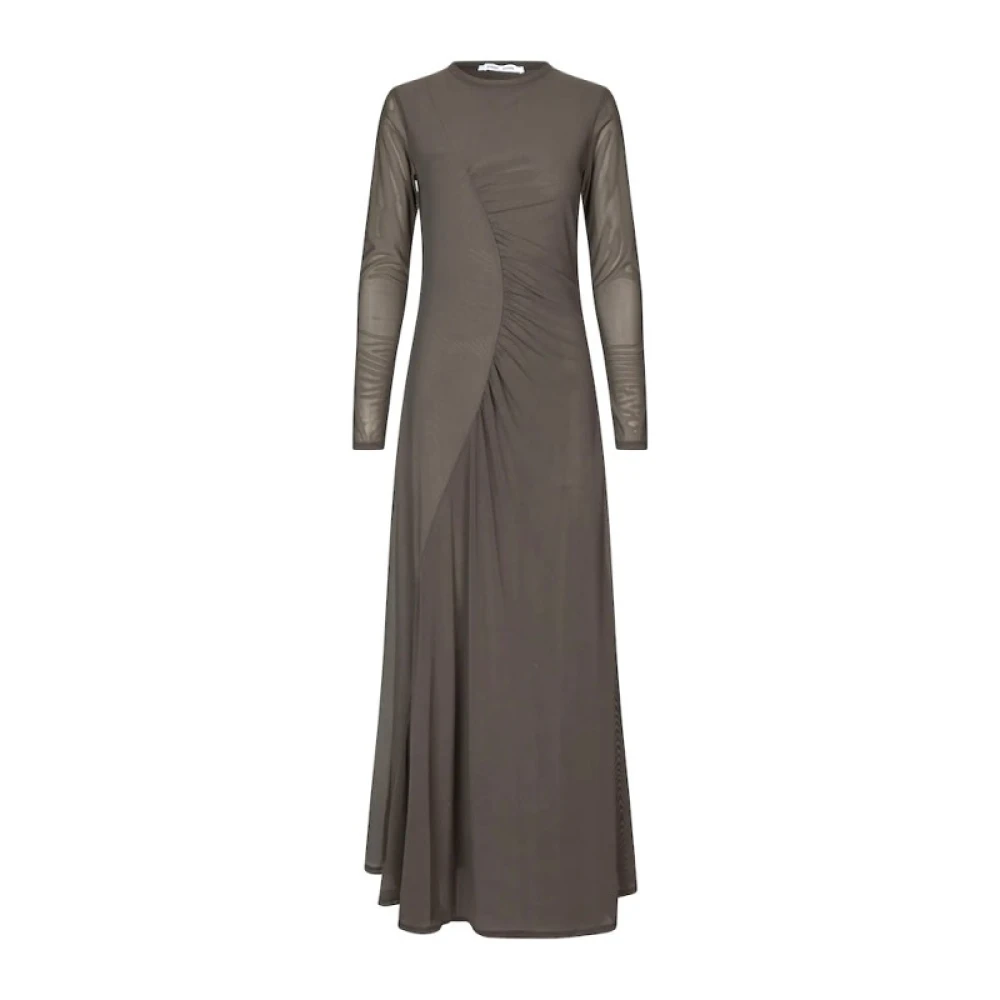 Samsøe Lange Gebreide Jurk met Geplooide Details Gray Dames