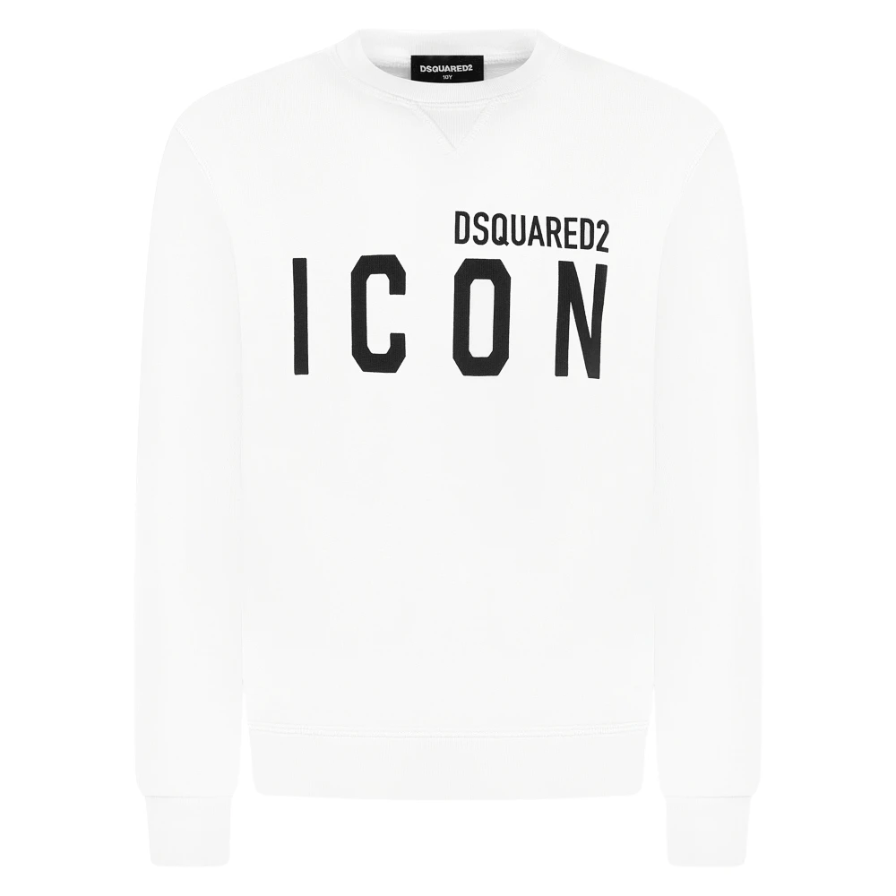 Dsquared2 Unisex Kids White Kids Sweatshirts, 8 Y, Icon Sweatshirt