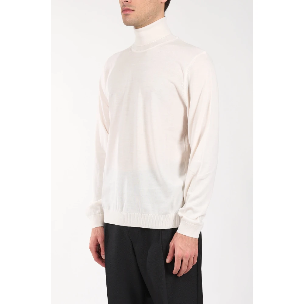Hugo Boss Geribbelde wollen coltrui slim fit Beige Heren
